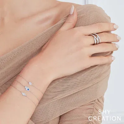 0.05ctw Diamond Pave Circle Bracelet