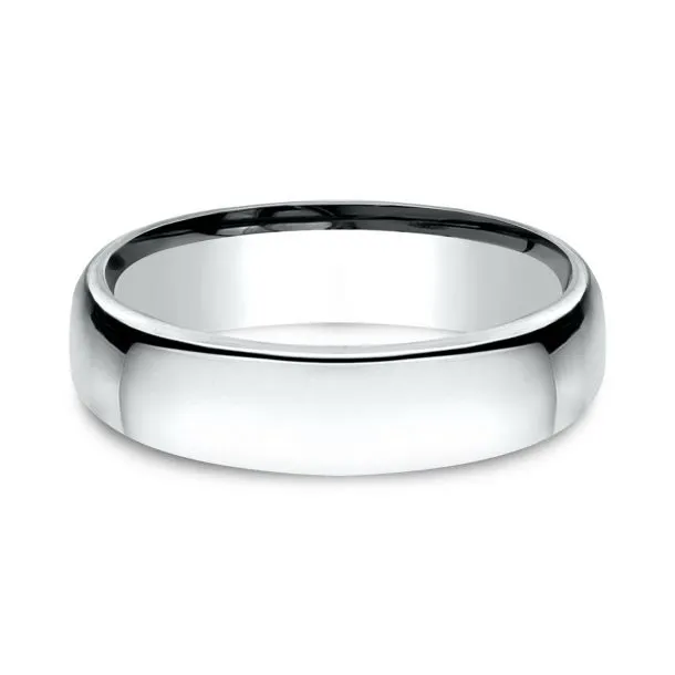 10K White Gold Heavy Fit Designer Men's Wedding Band | 5.5mm