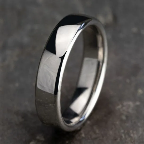 10K White Gold Heavy Fit Designer Men's Wedding Band | 5.5mm