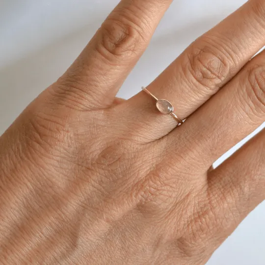 14k Oval Strawberry Ring