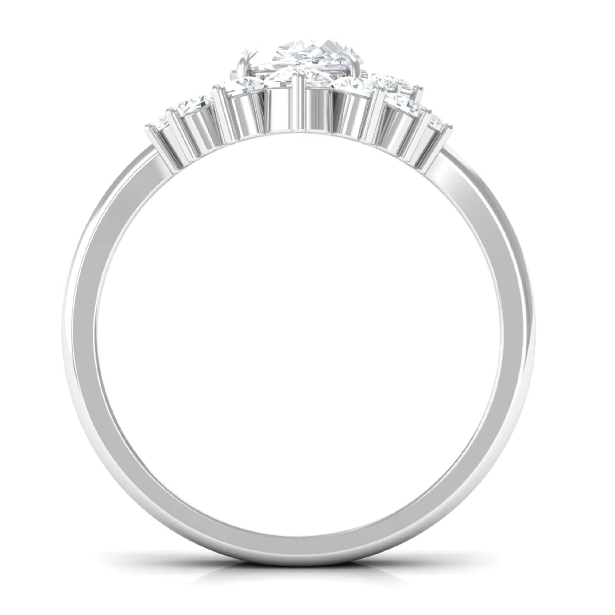 2.75 CT Oval Cut Zircon Half Halo Wedding Ring Set