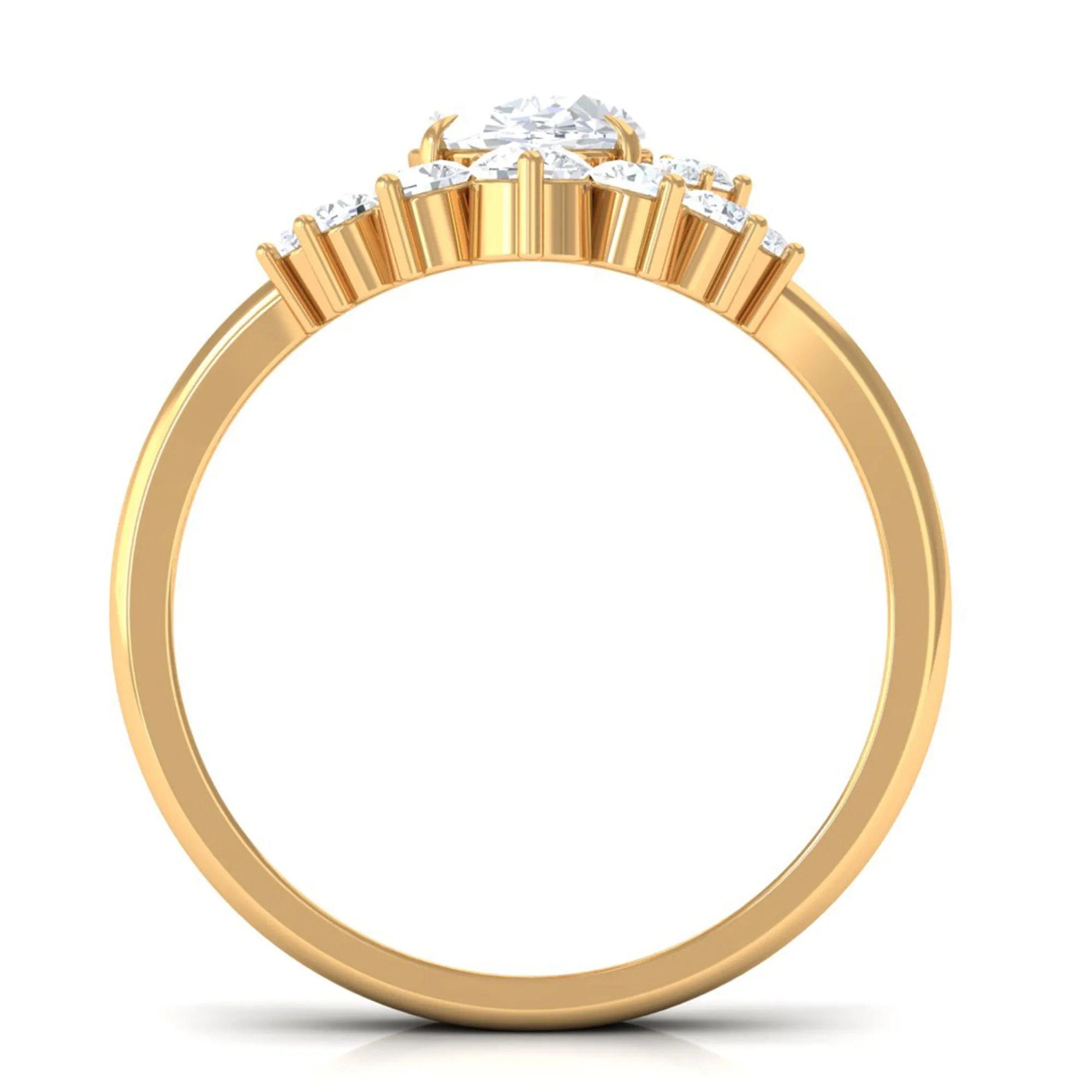 2.75 CT Oval Cut Zircon Half Halo Wedding Ring Set