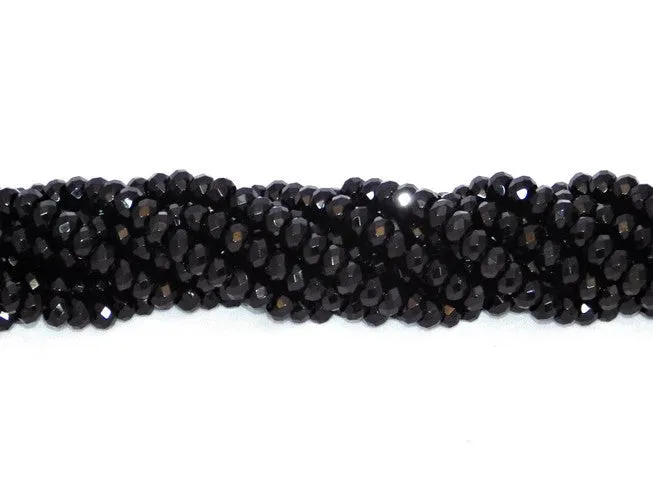 Black Onyx (Faceted)| Rondelle Beads | 5-8mm | A Grade