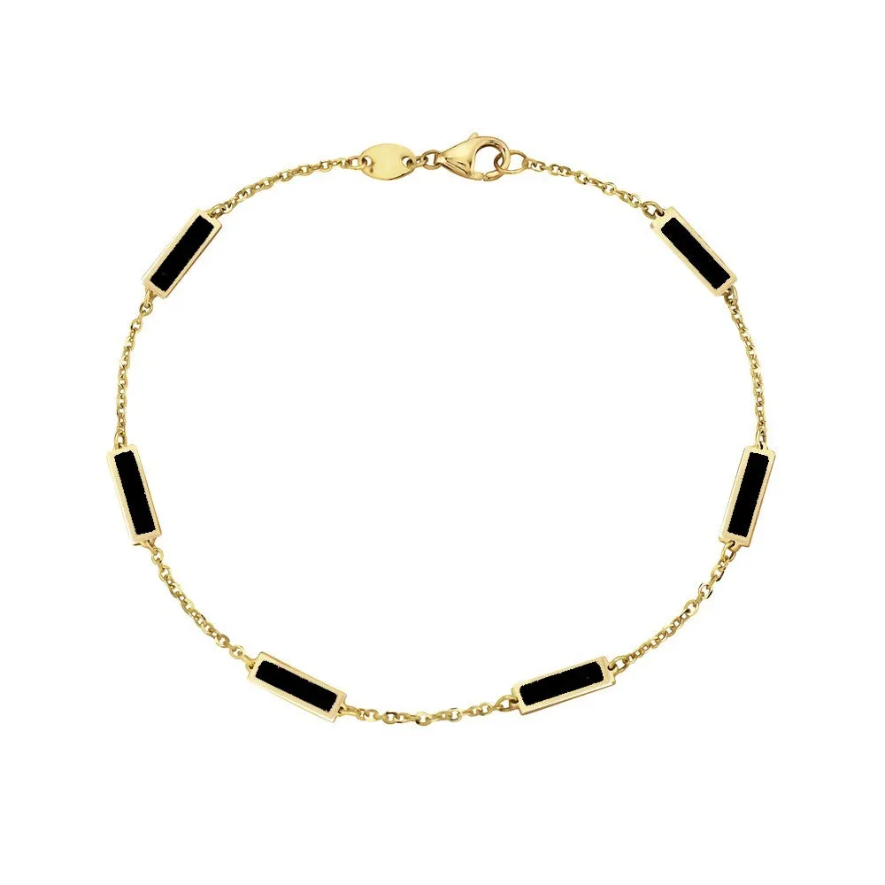 Black Onyx Station Bracelet