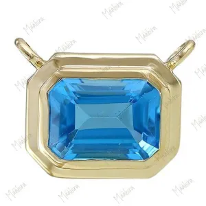 Blue Topaz 6x8mm Necklace