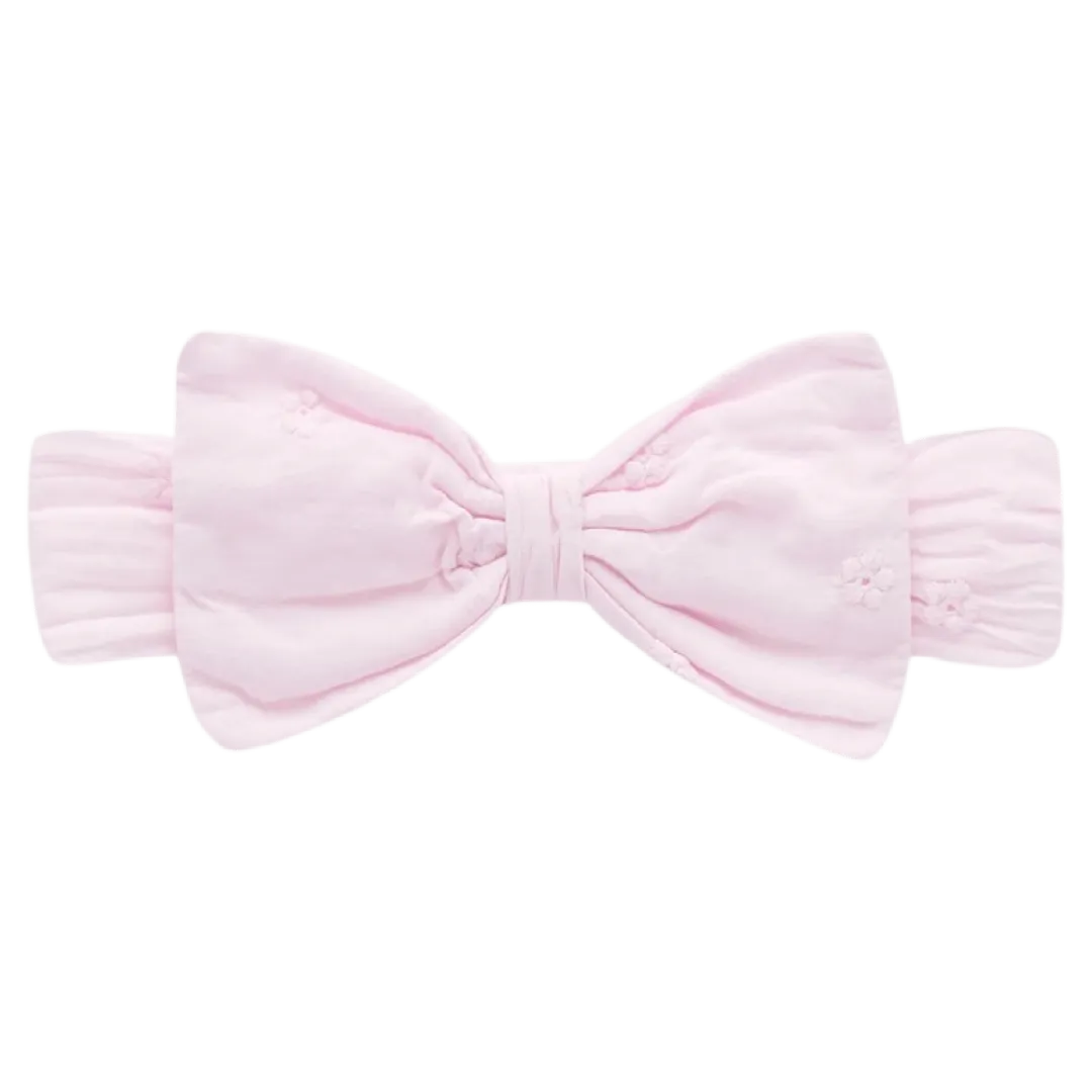 Bow Headband - Frangipani Broderie