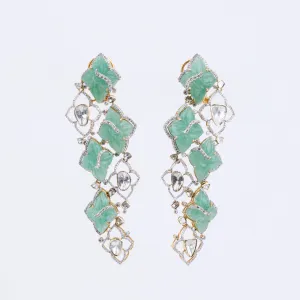 Carved Polki Drop Earrings