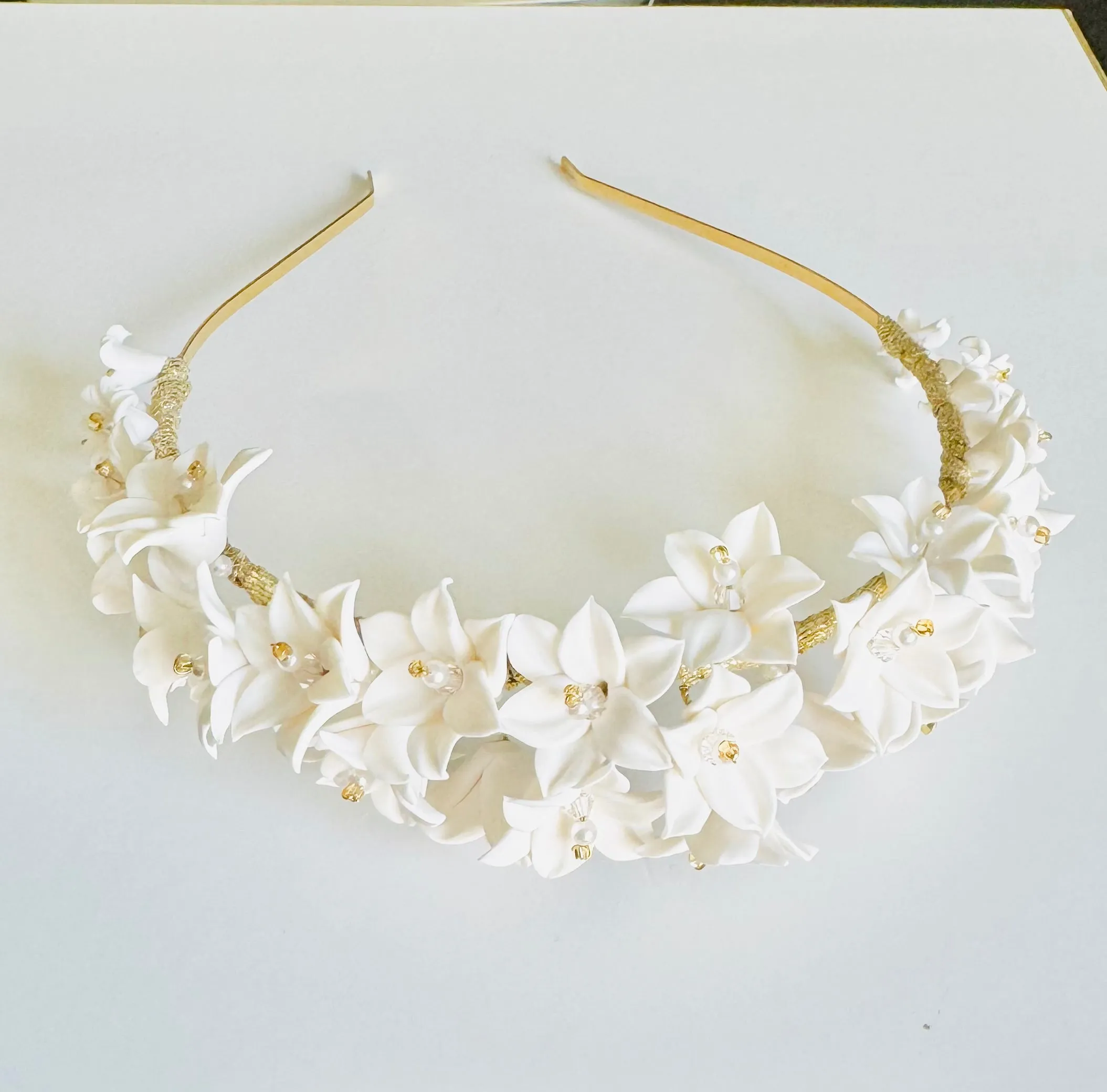 clay flowers headband BERNICE- 24006