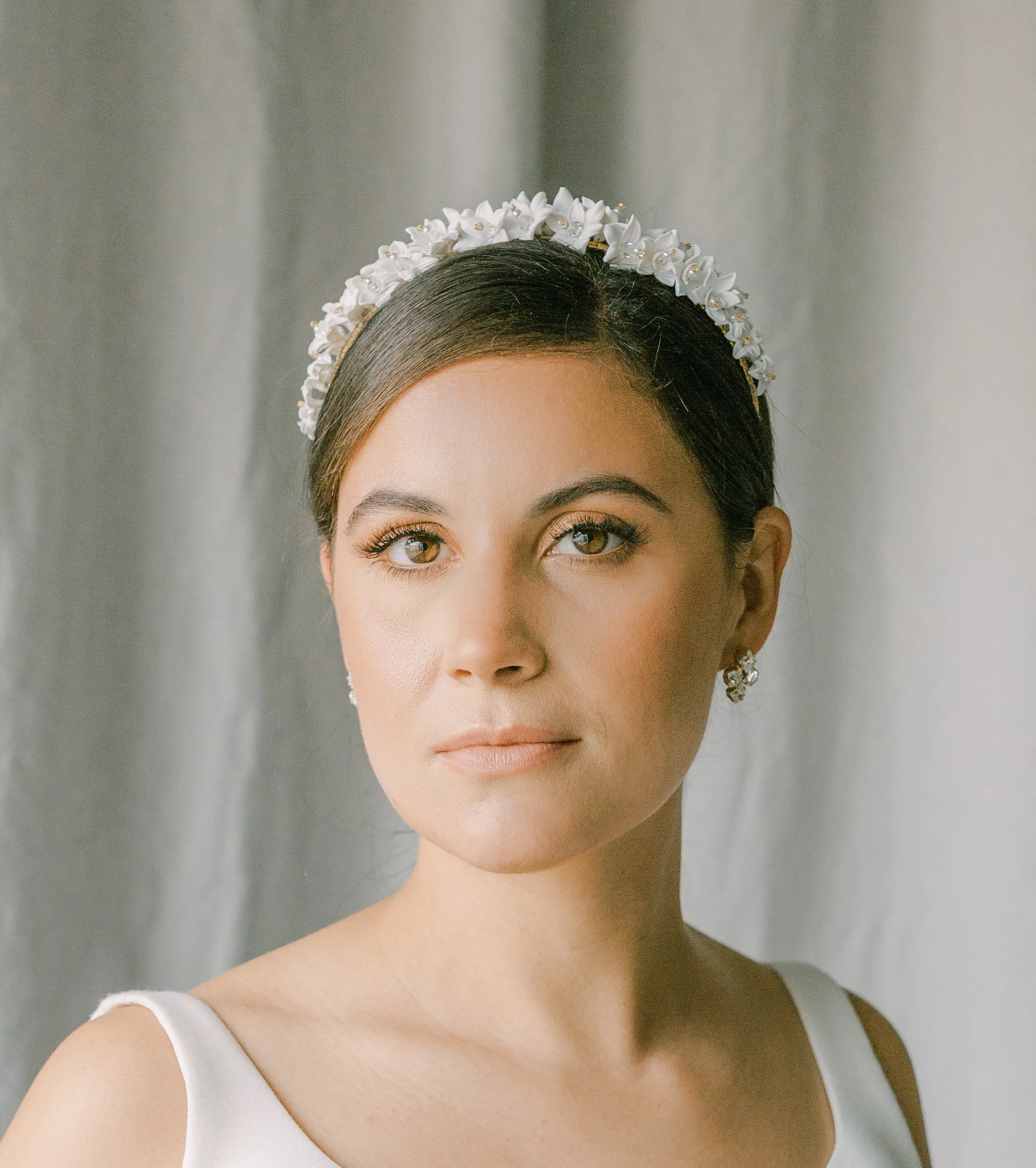 clay flowers headband BERNICE- 24006