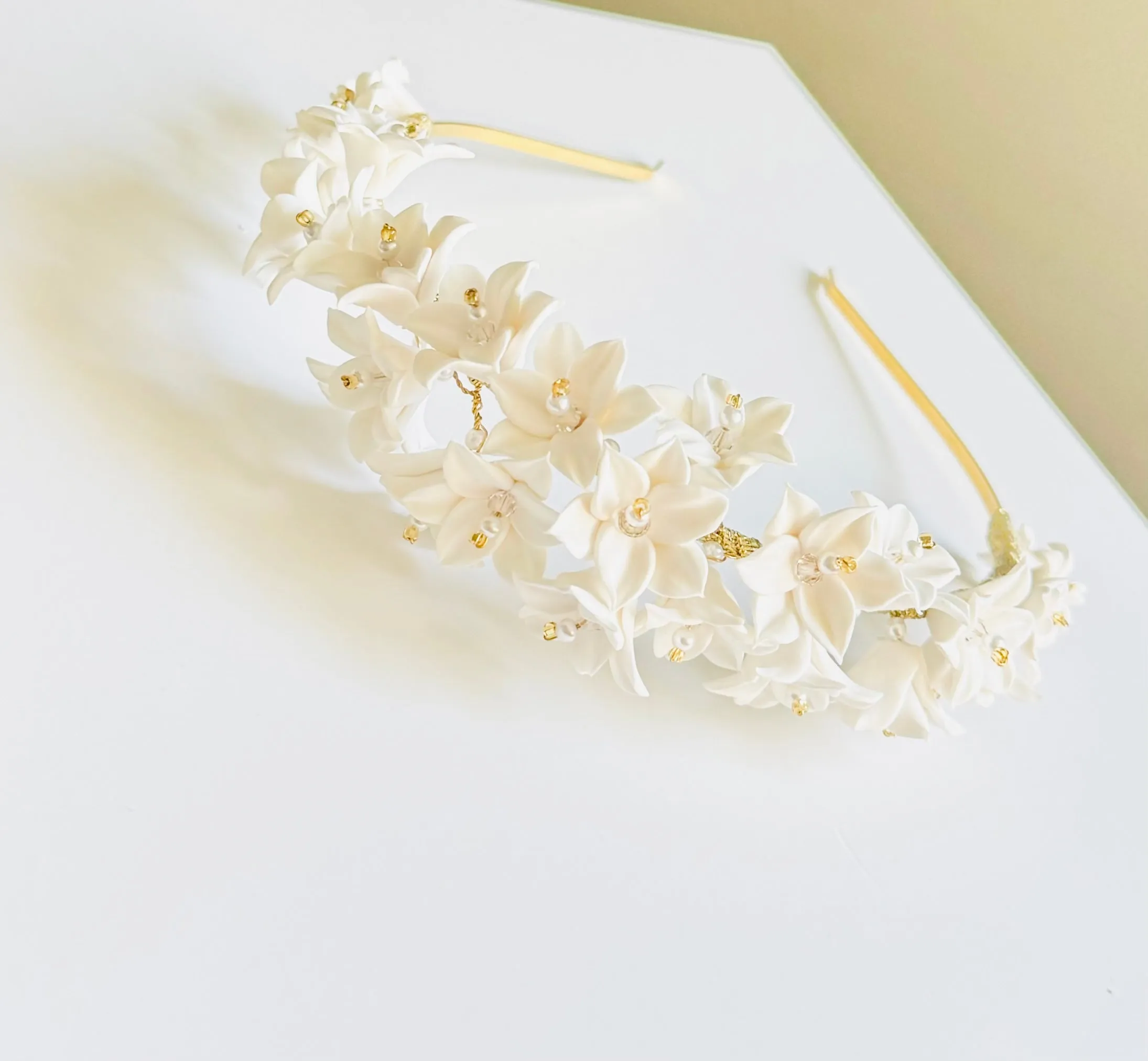 clay flowers headband BERNICE- 24006
