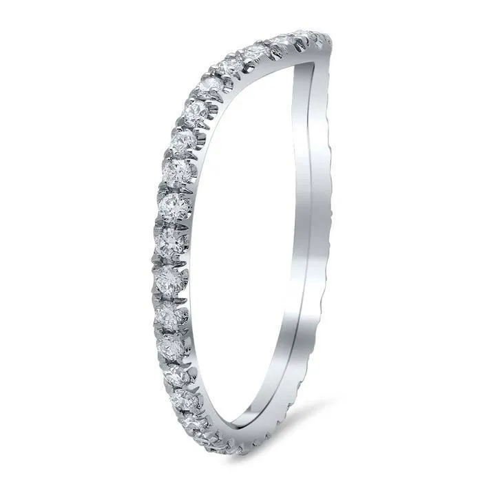Curved Pave Diamond Eternity Band - 0.55 cttw