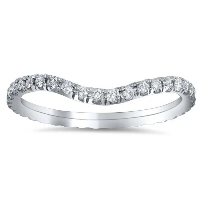 Curved Pave Diamond Eternity Band - 0.55 cttw