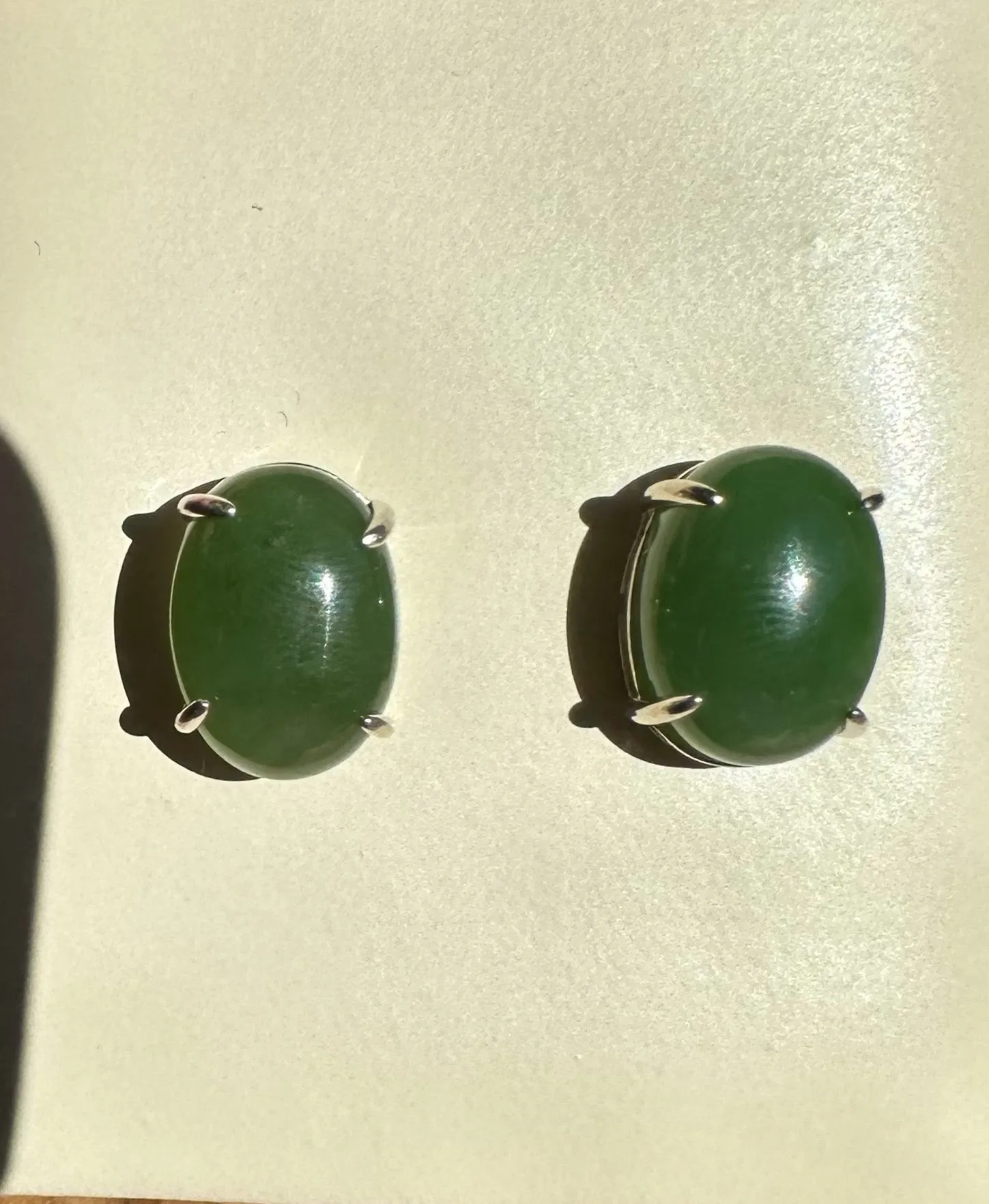 Earrings, Large Oval Studs