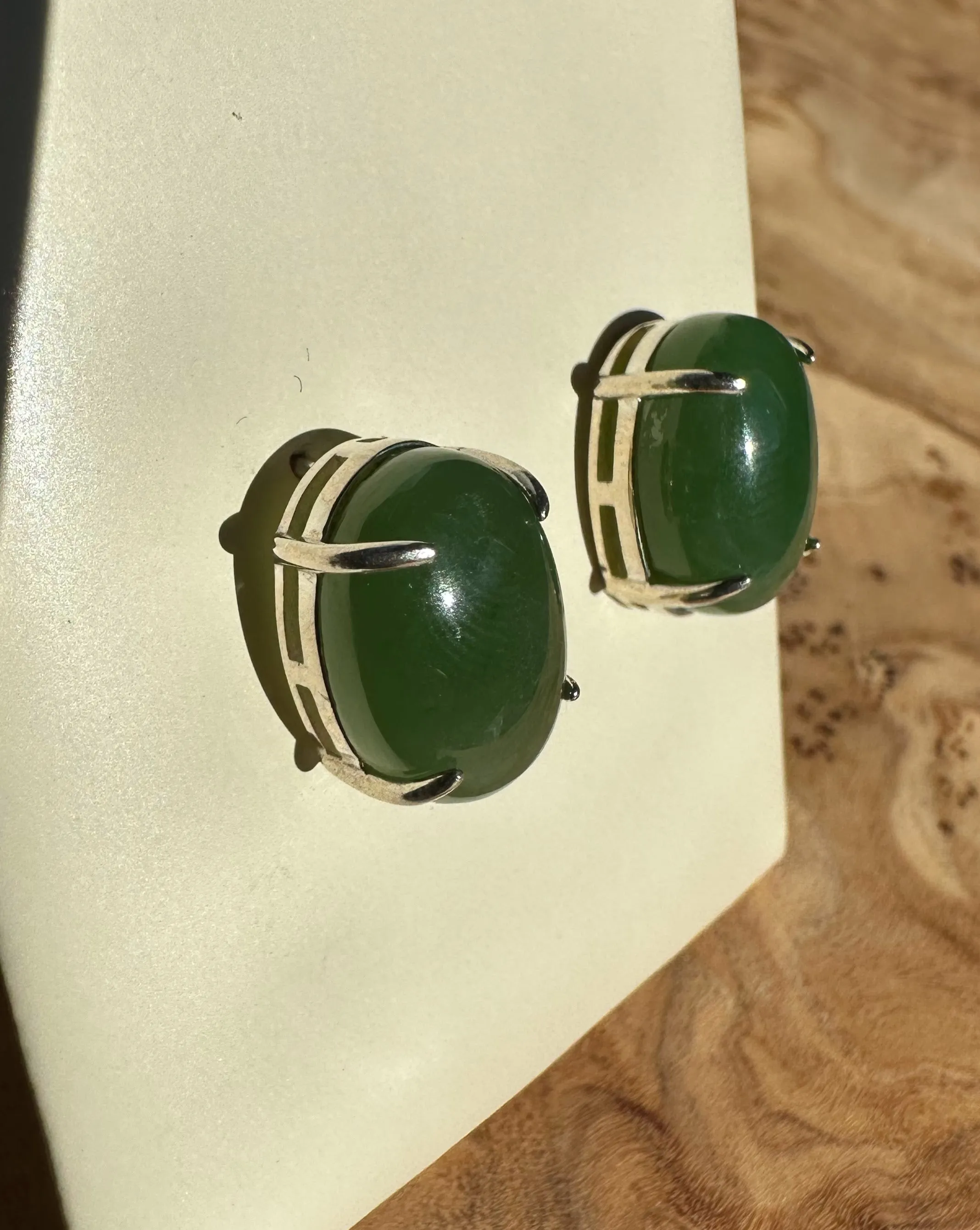 Earrings, Large Oval Studs