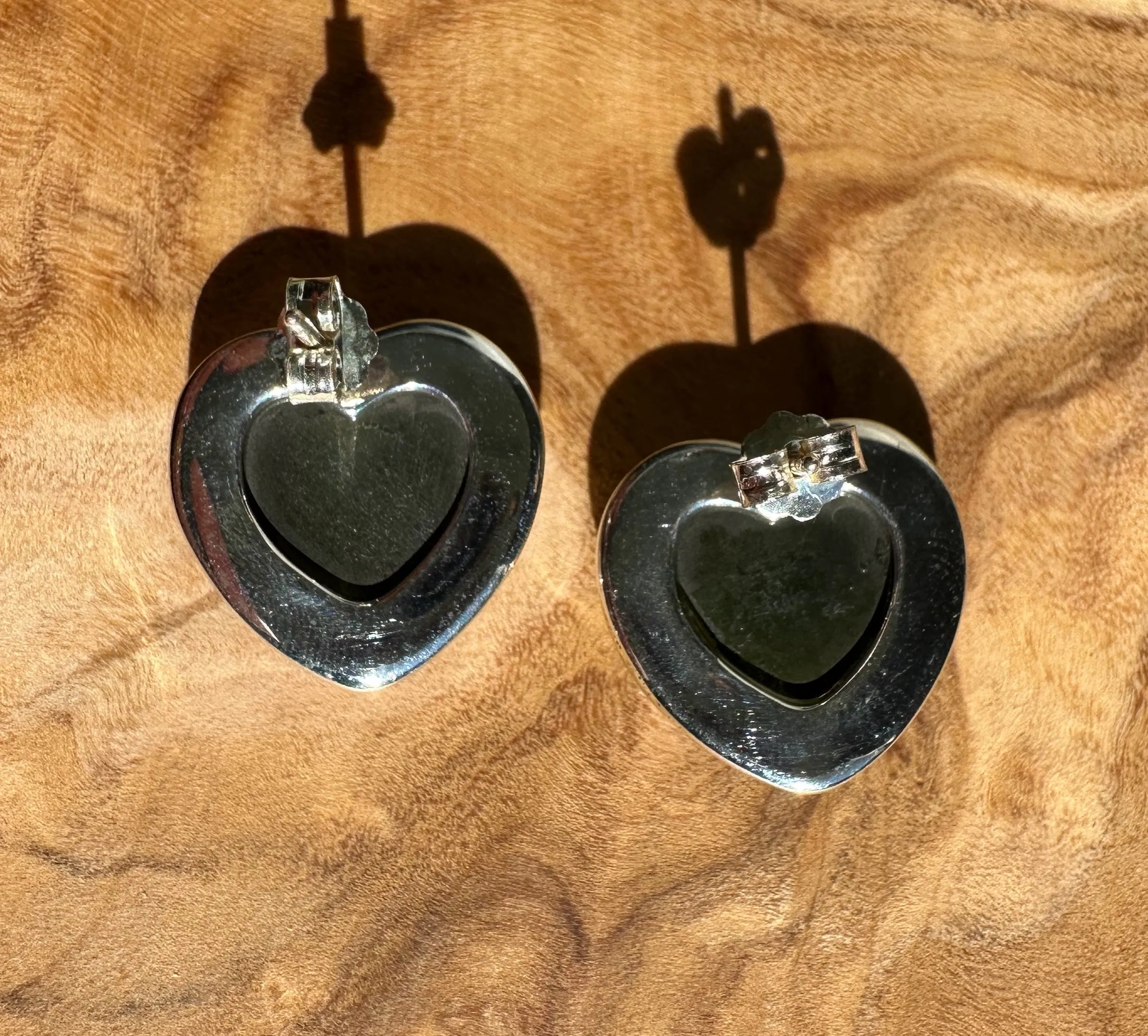 Earrings, Large Silver Heart