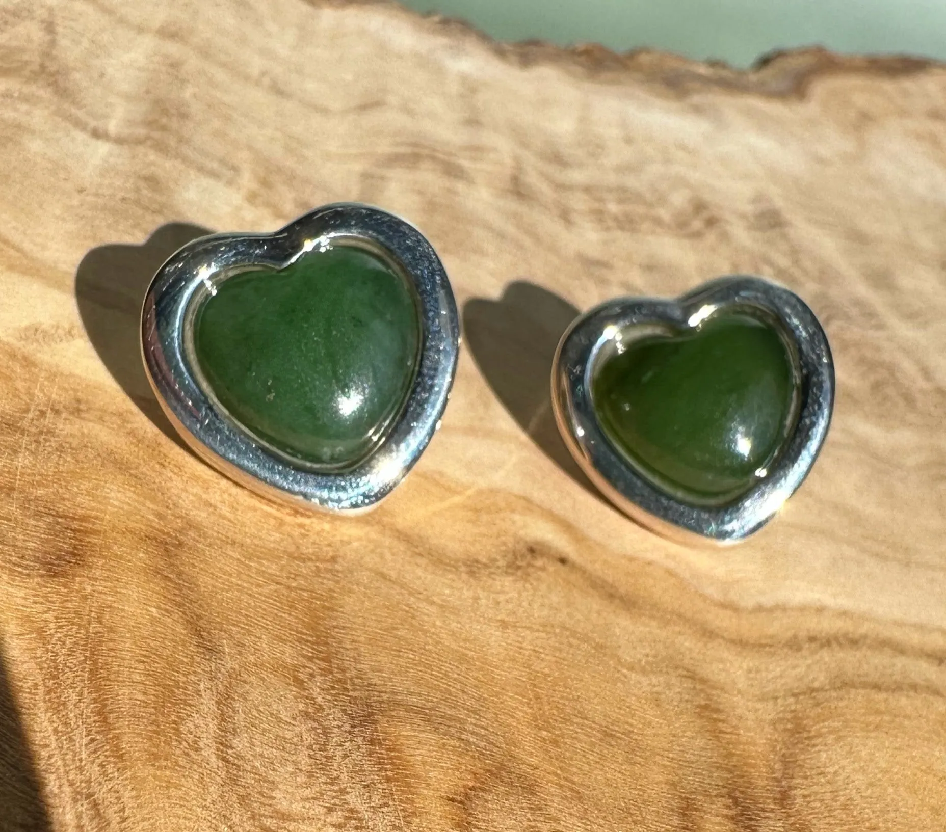 Earrings, Large Silver Heart