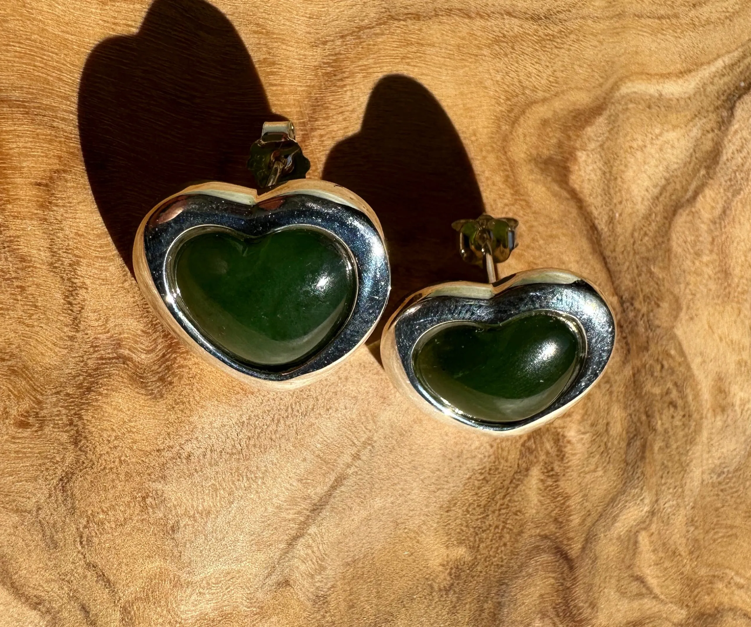 Earrings, Large Silver Heart