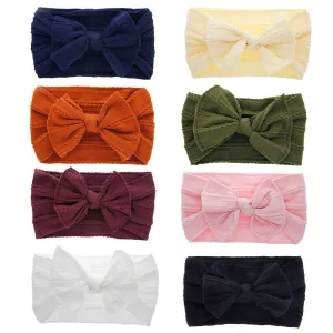 Floral Elastic Headband with Bow