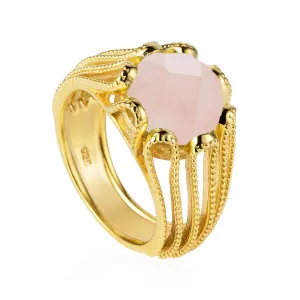 Gold Ring Rose Quartz Ring Alessia
