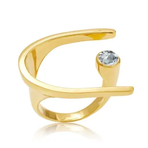 Gold Ring Topaz Lunaria