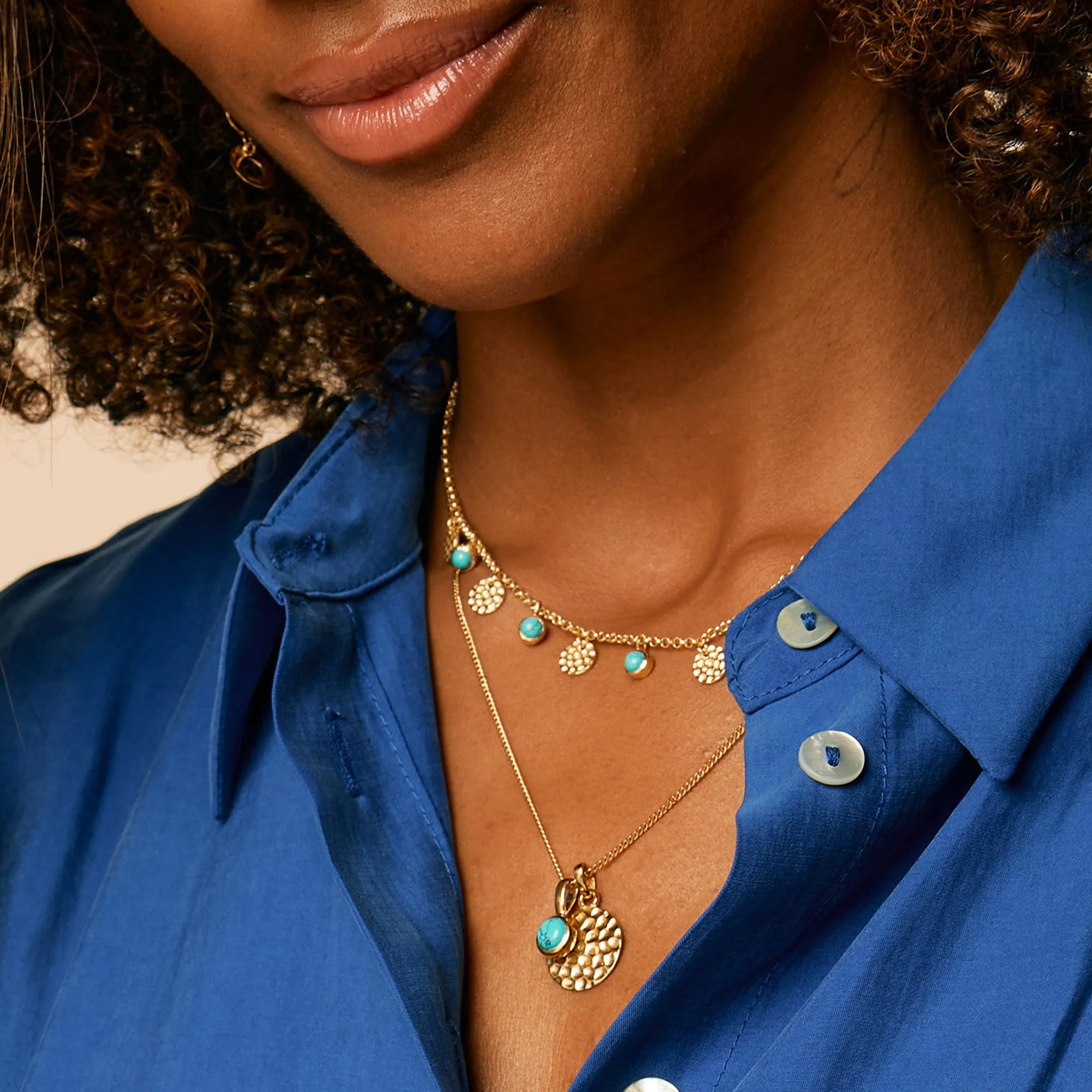 Lakshmi Necklace - Gold Turquoise