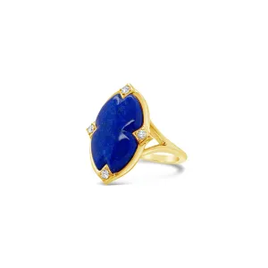 Lapis & Diamond Statement Ring