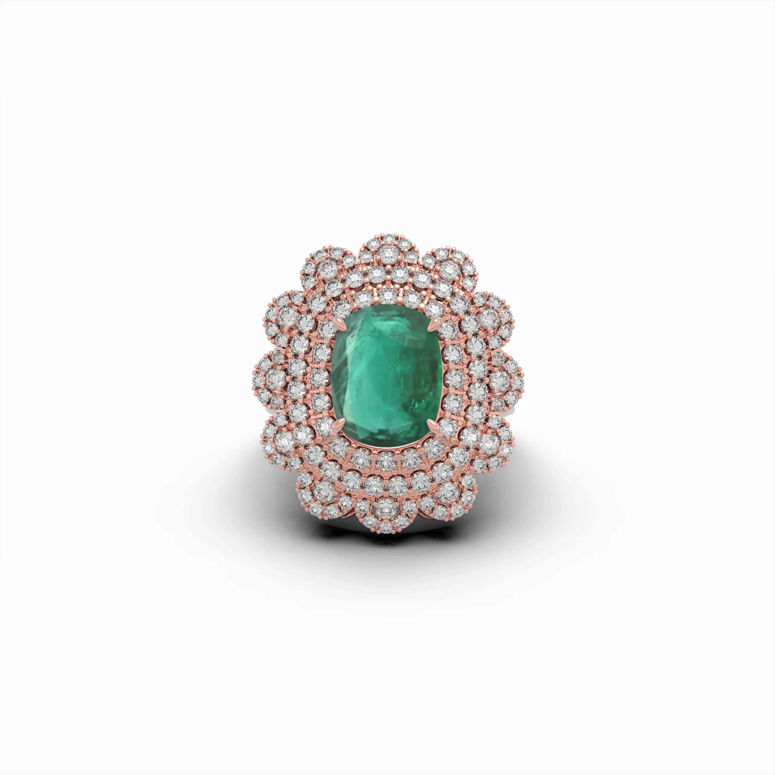 Natural Emerald Cocktail Ring in Big - Evelina