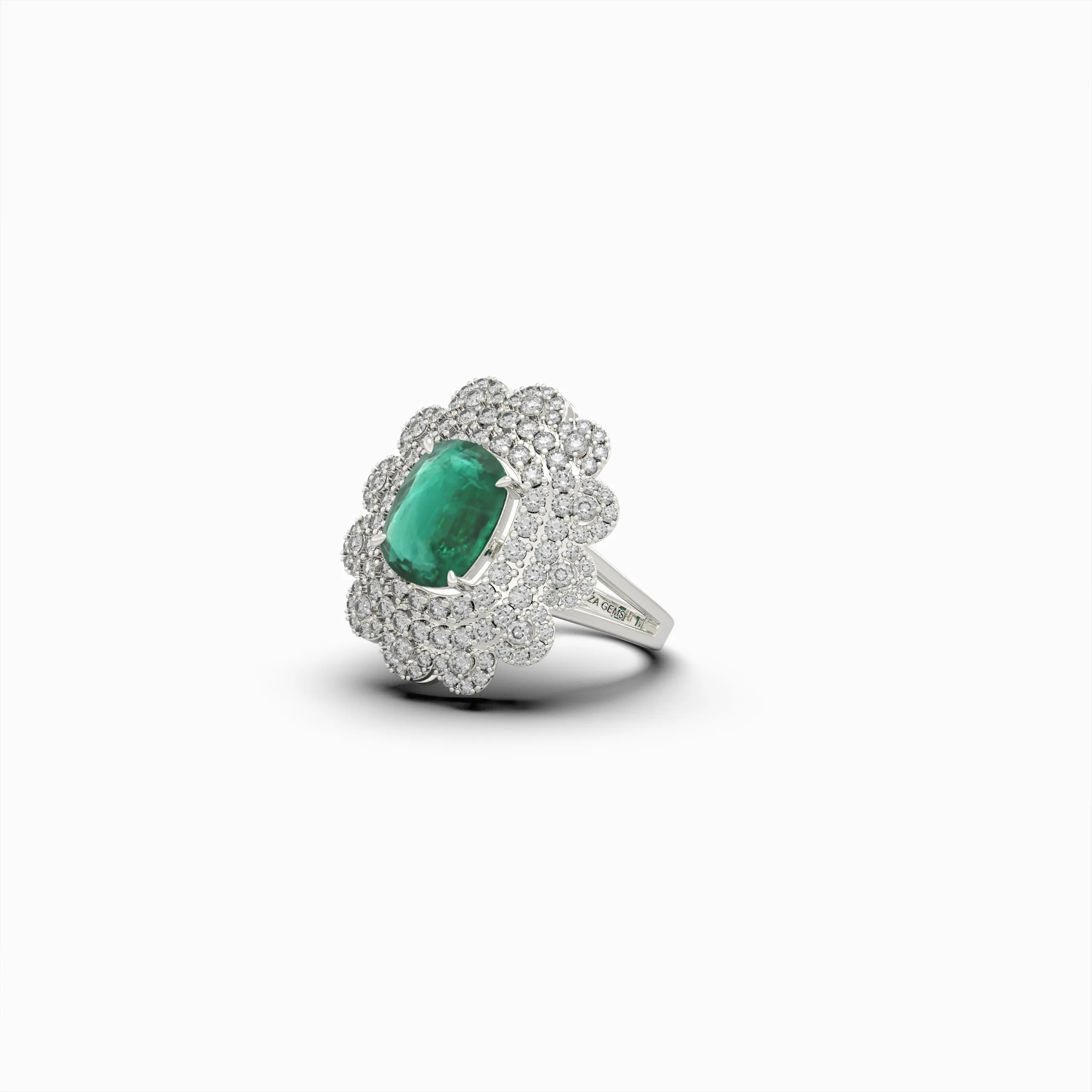 Natural Emerald Cocktail Ring in Big - Evelina