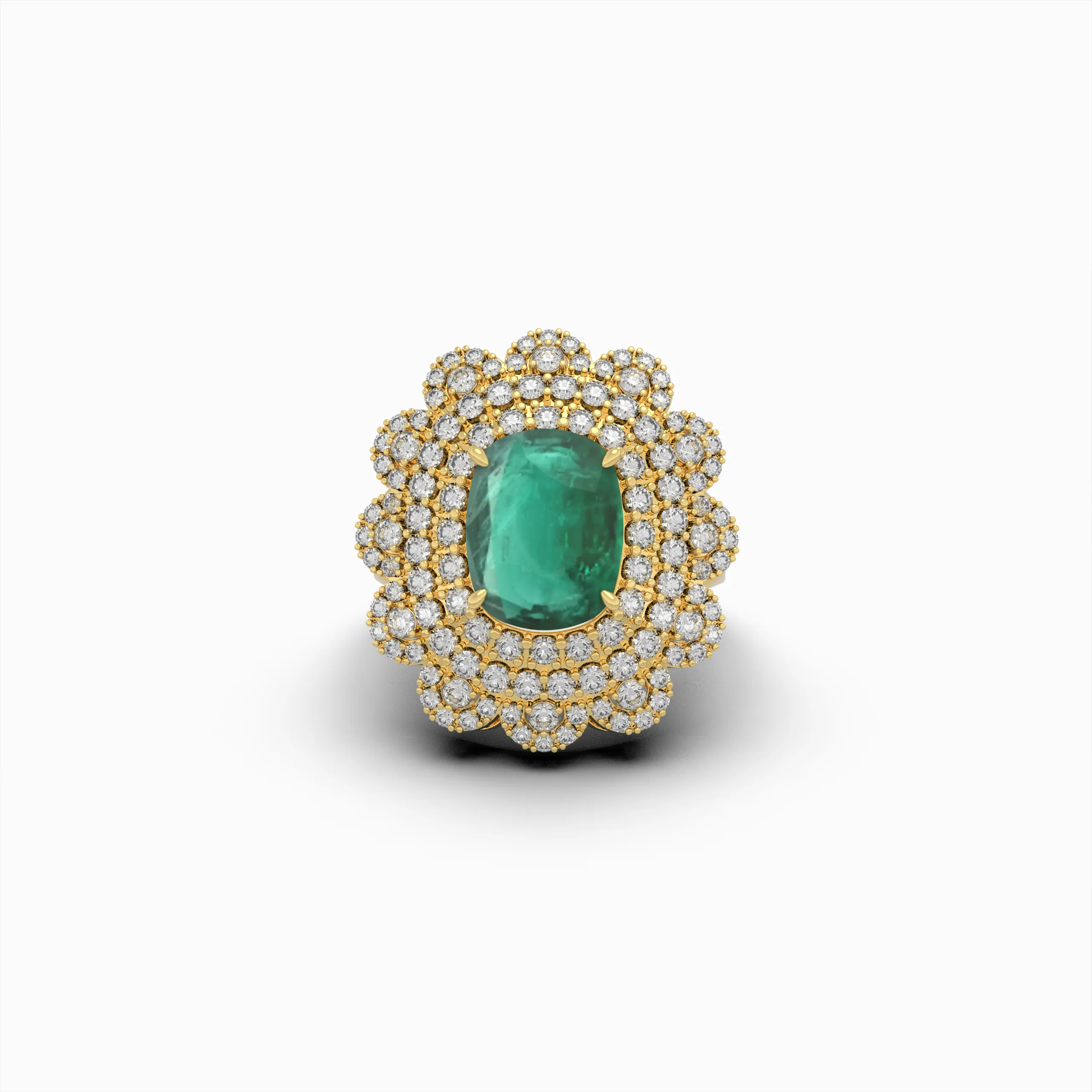 Natural Emerald Cocktail Ring in Big - Evelina