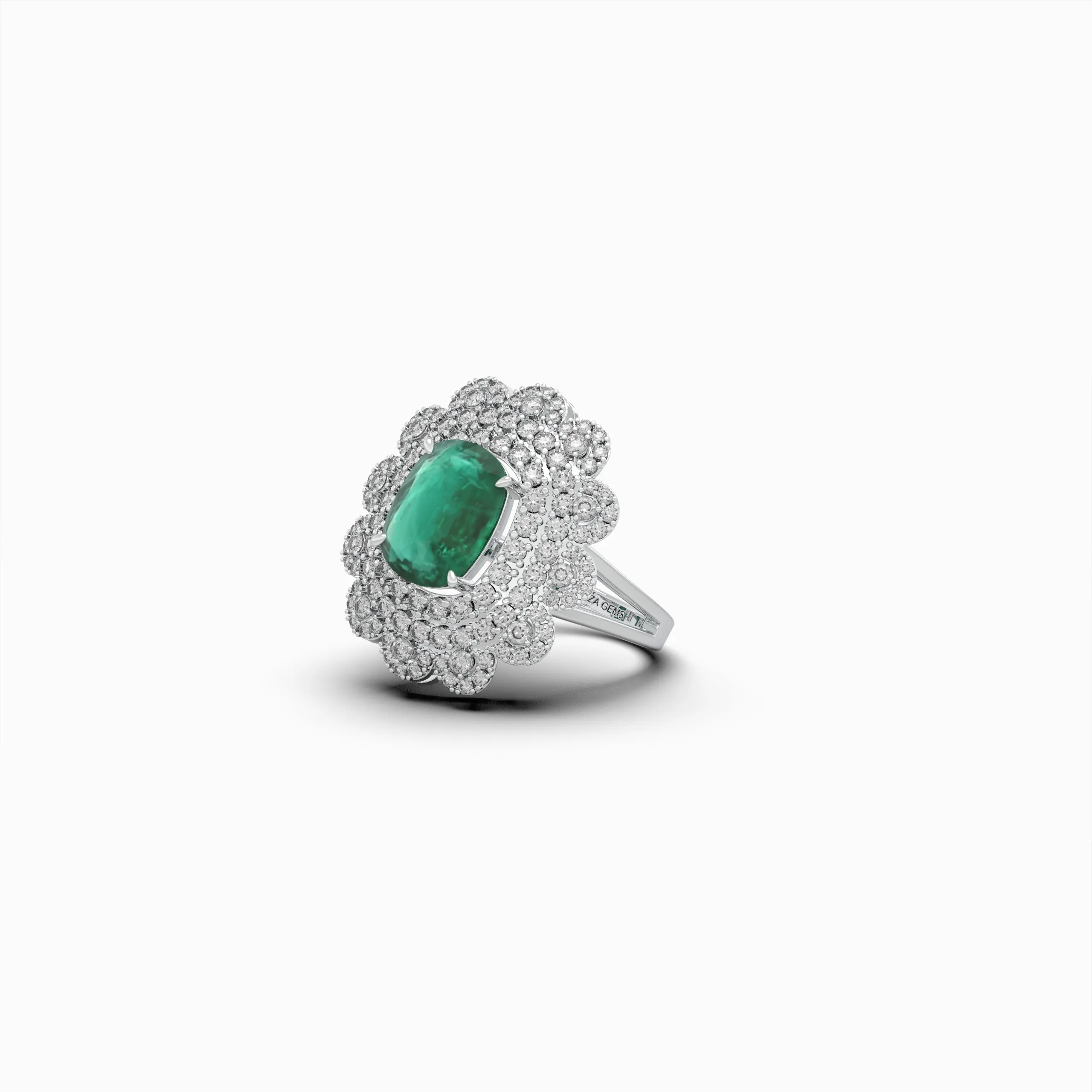 Natural Emerald Cocktail Ring in Big - Evelina