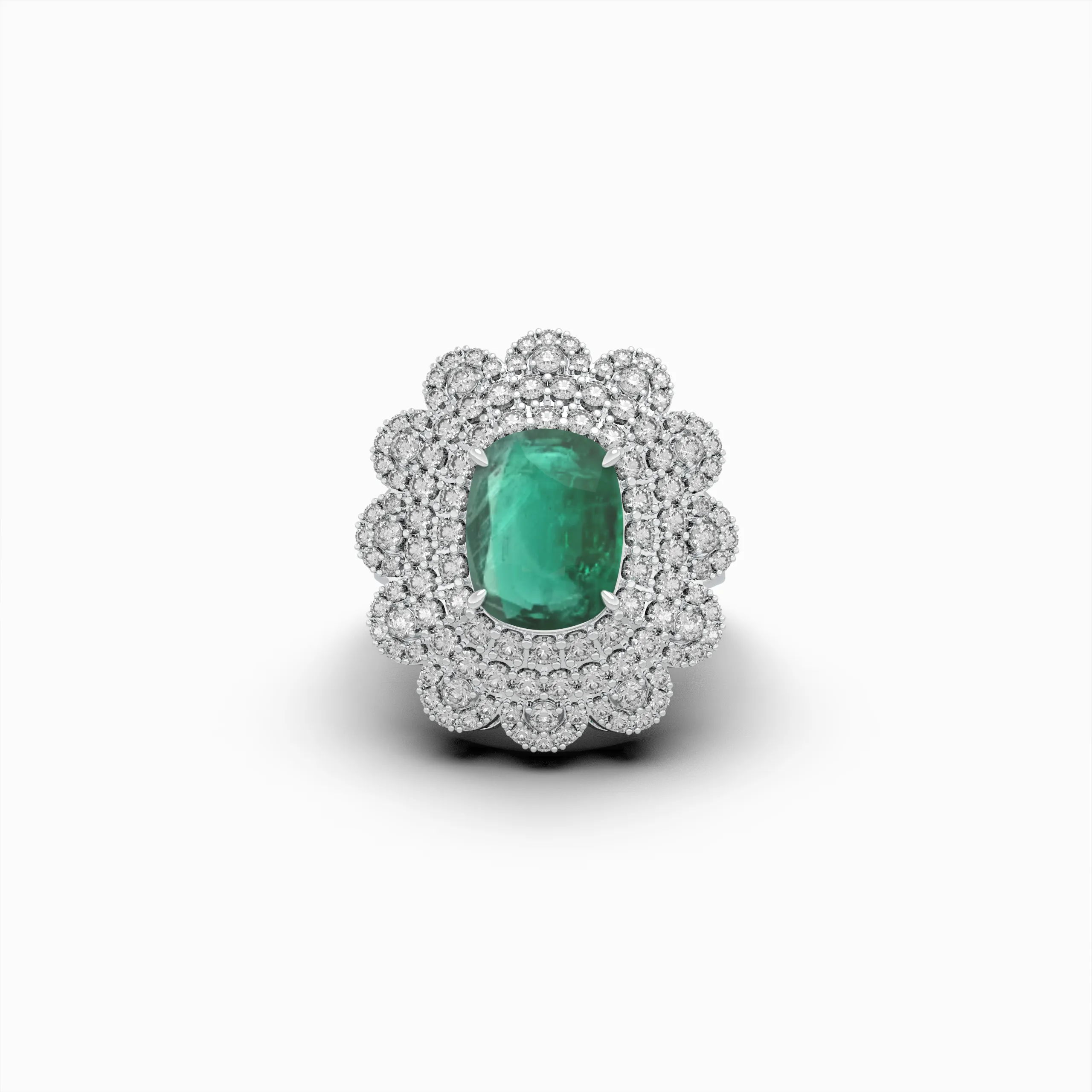 Natural Emerald Cocktail Ring in Big - Evelina