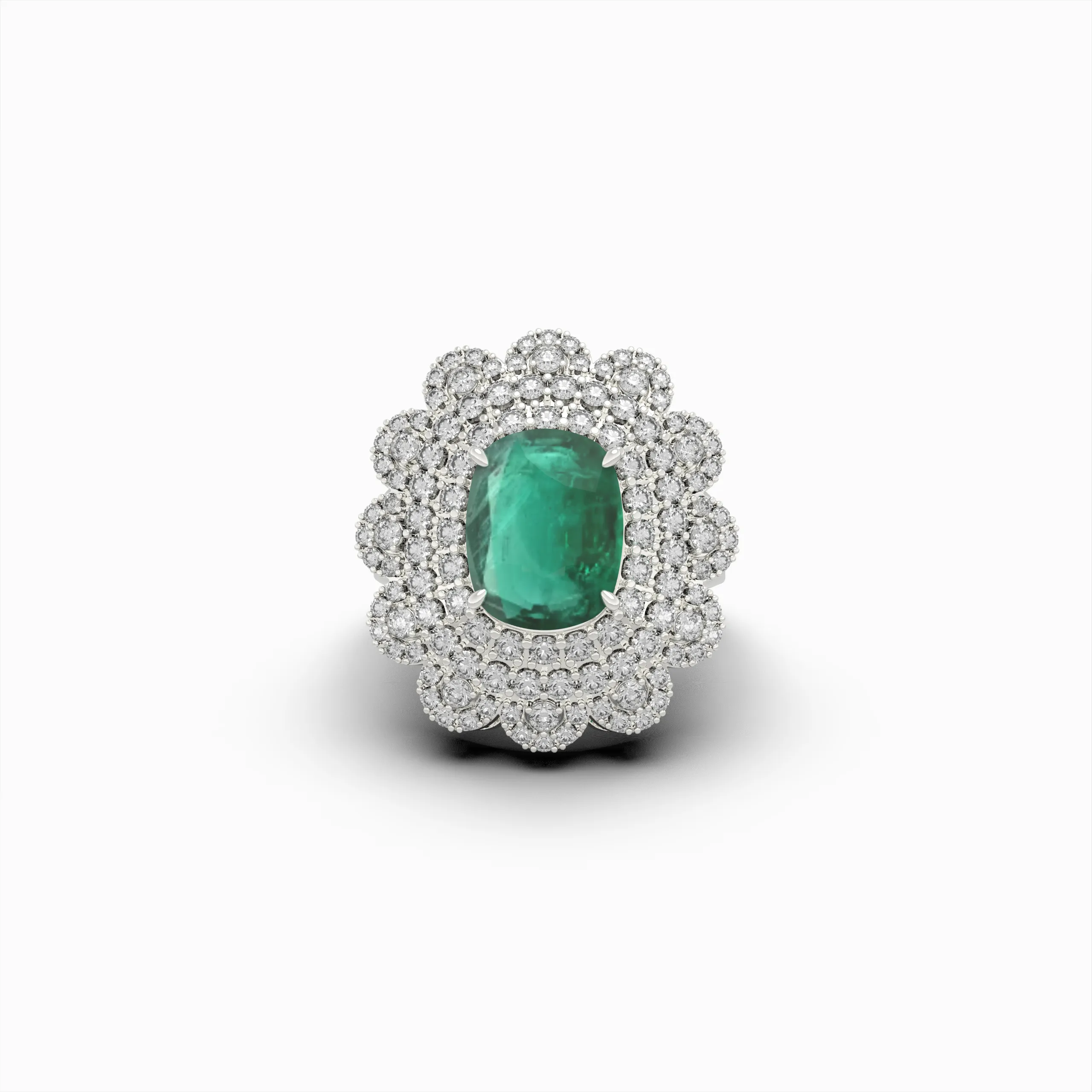 Natural Emerald Cocktail Ring in Big - Evelina