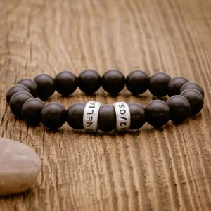 Onyx Beaded Name Bracelet