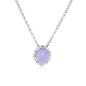 PANORAMA Necklace (1260) - Blue Chalcedony / SS
