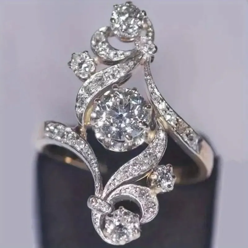Personality Ring Inlaid Rhinestone For Wedding Cocktail Party