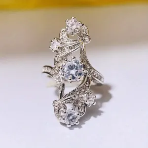 Personality Ring Inlaid Rhinestone For Wedding Cocktail Party