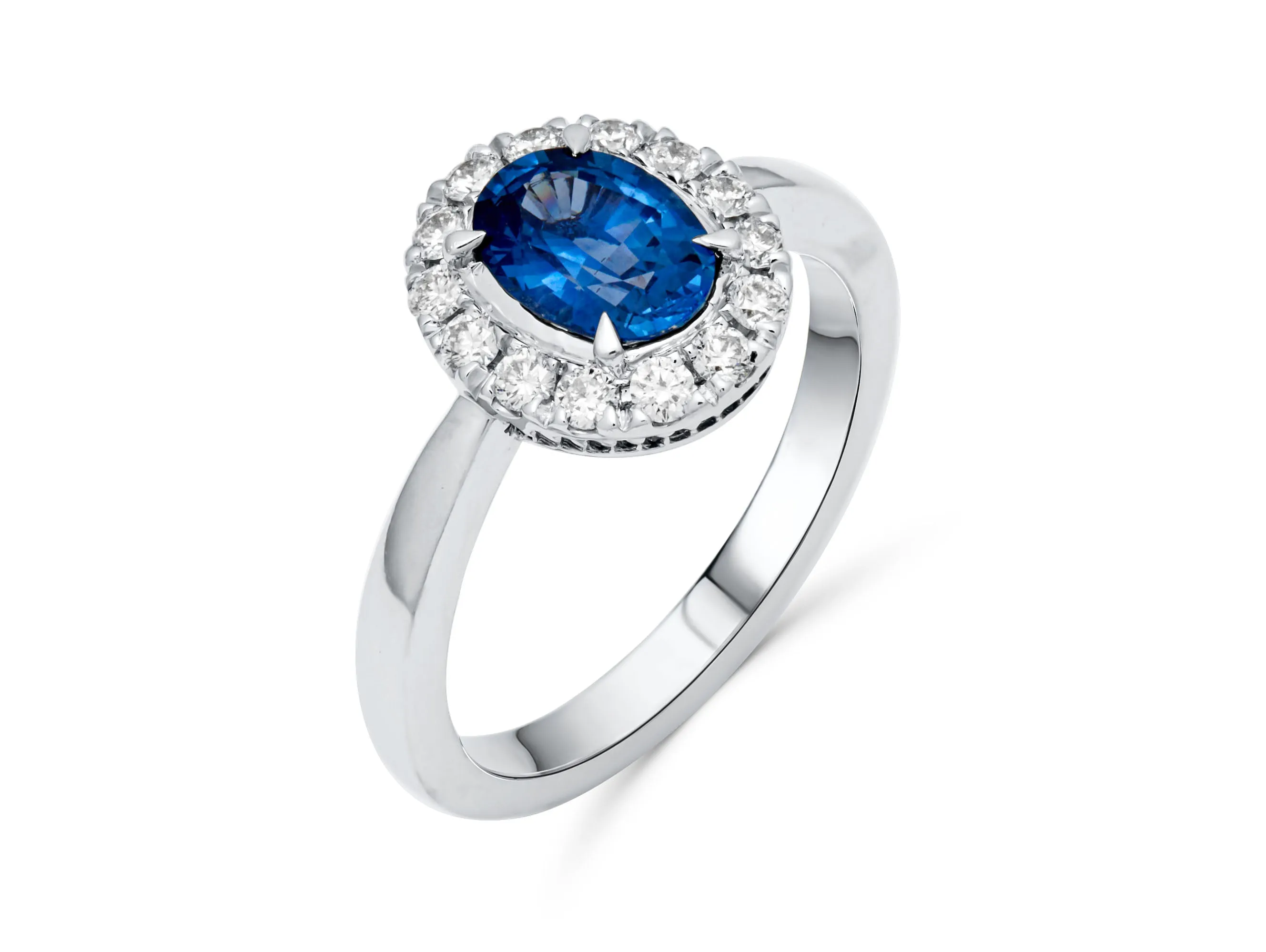 Sapphire Oval Cut Platinum Cocktail Ring