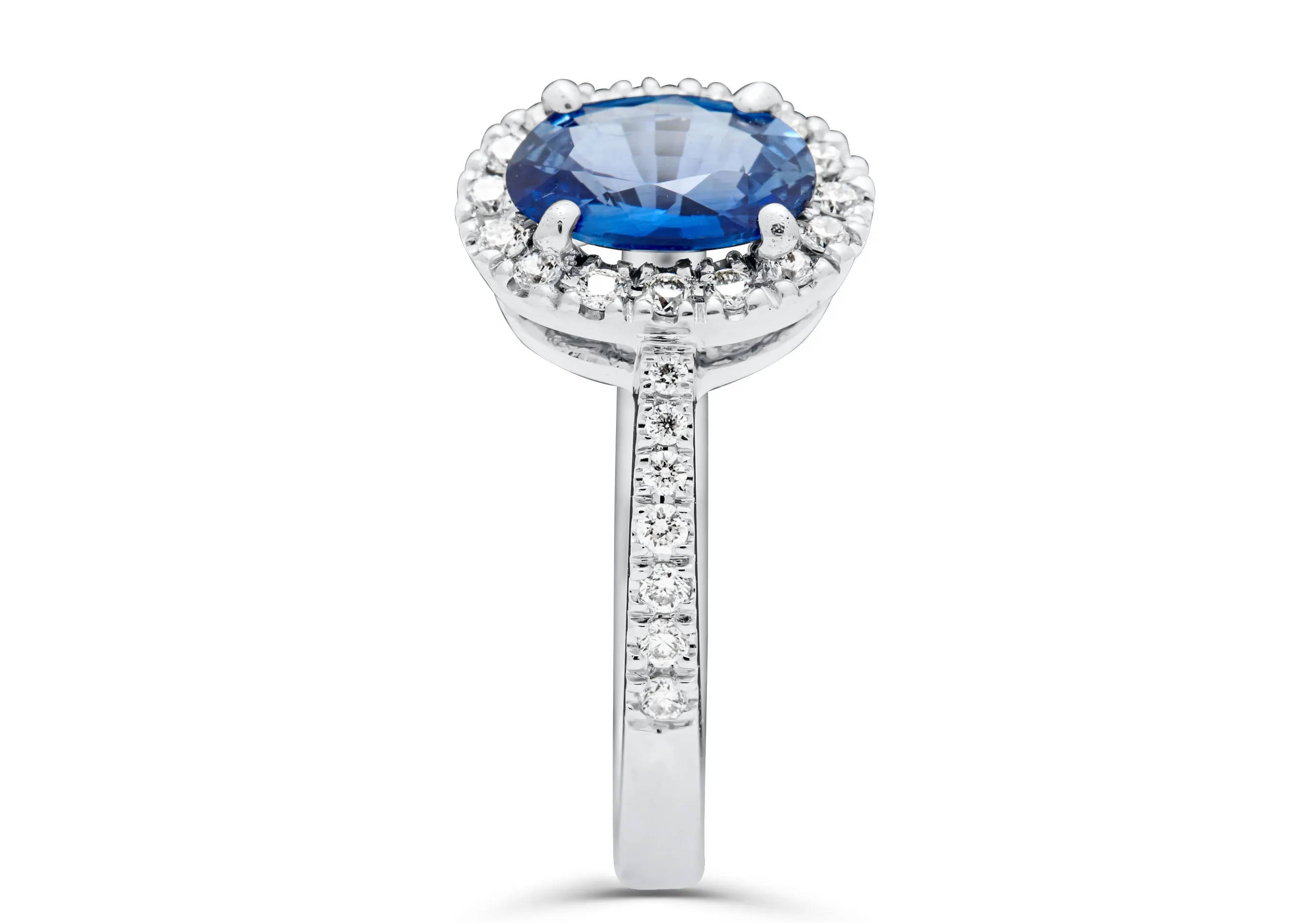 Sapphire Oval Cut White Gold Cocktail Ring 2.0