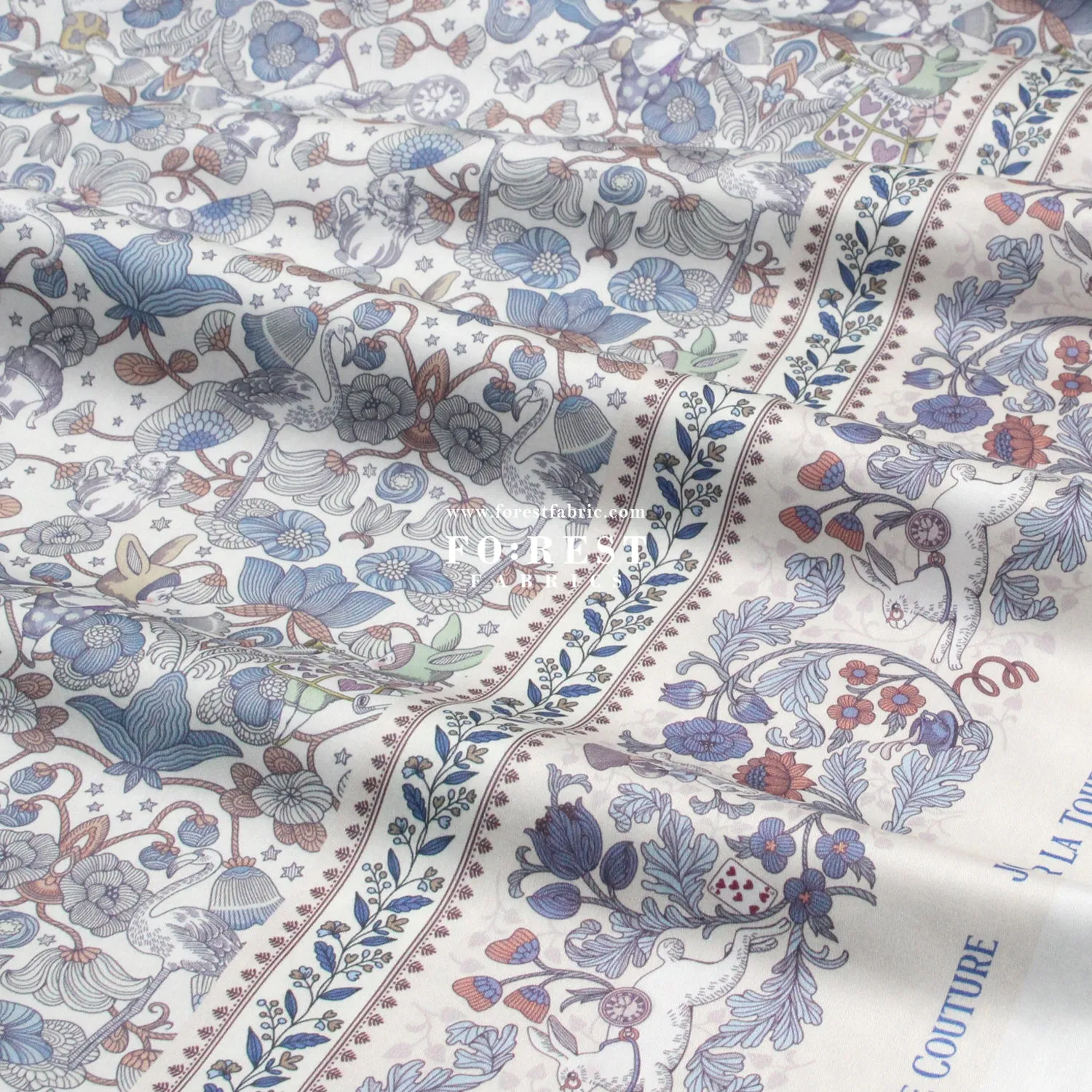Satin Super Cotton - JoliFleur Poisonberry Thief fabric Milky