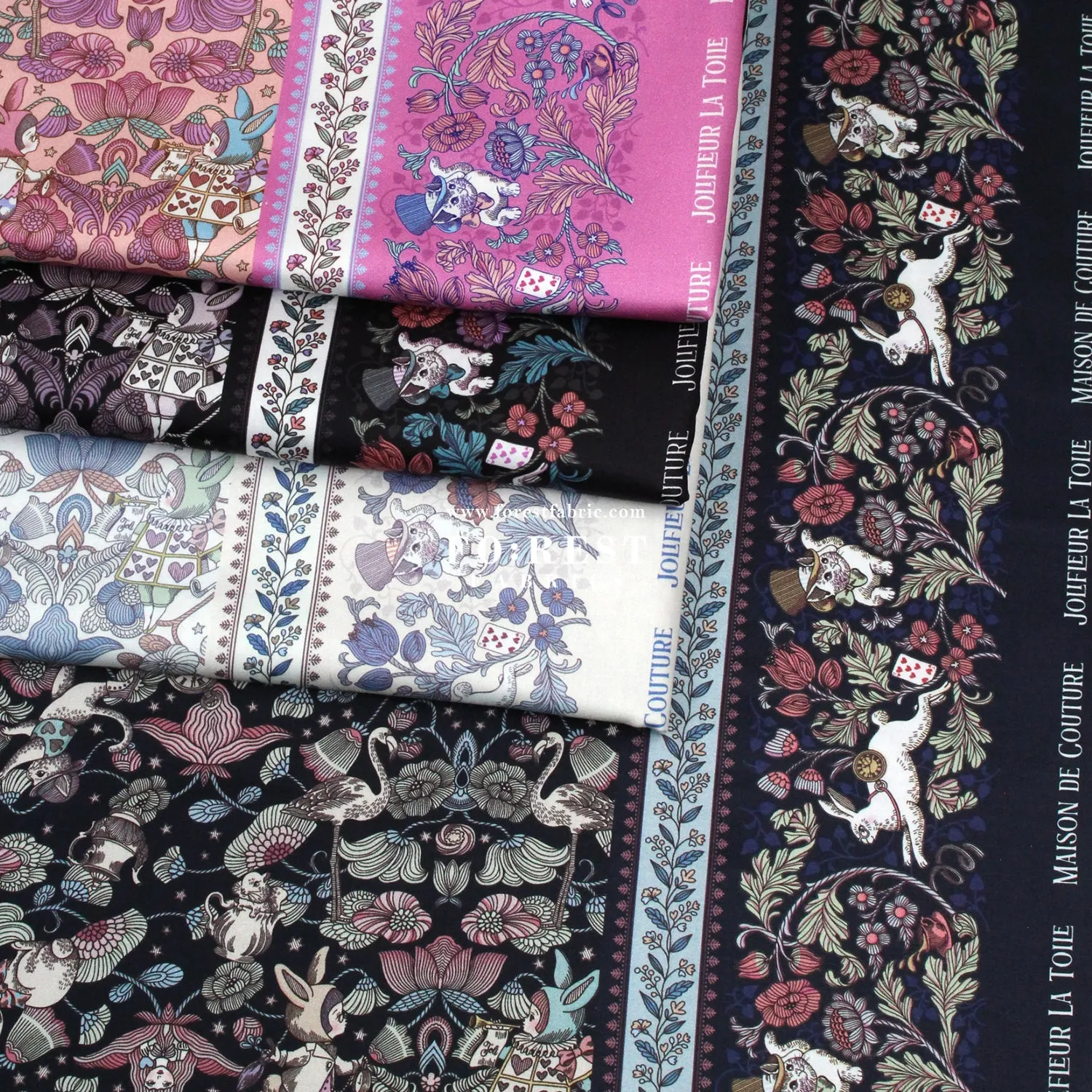 Satin Super Cotton - JoliFleur Poisonberry Thief fabric Milky