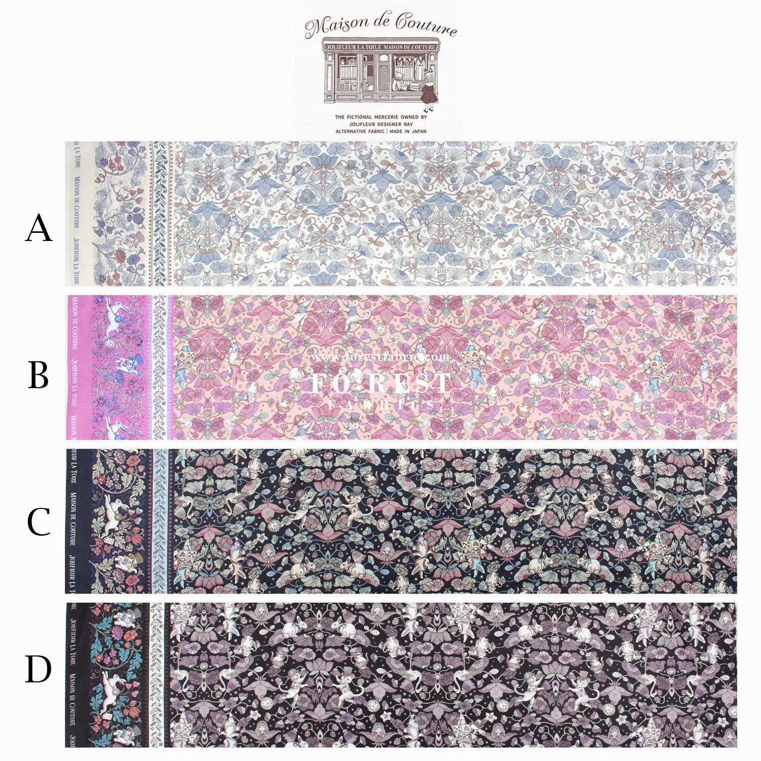 Satin Super Cotton - JoliFleur Poisonberry Thief fabric Milky
