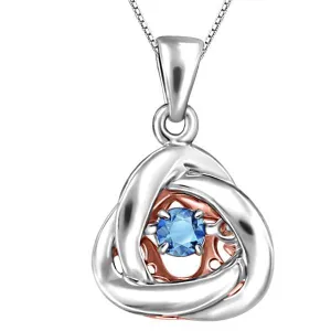 Silver and Rose Gold Blue Topaz Luminance Pendant