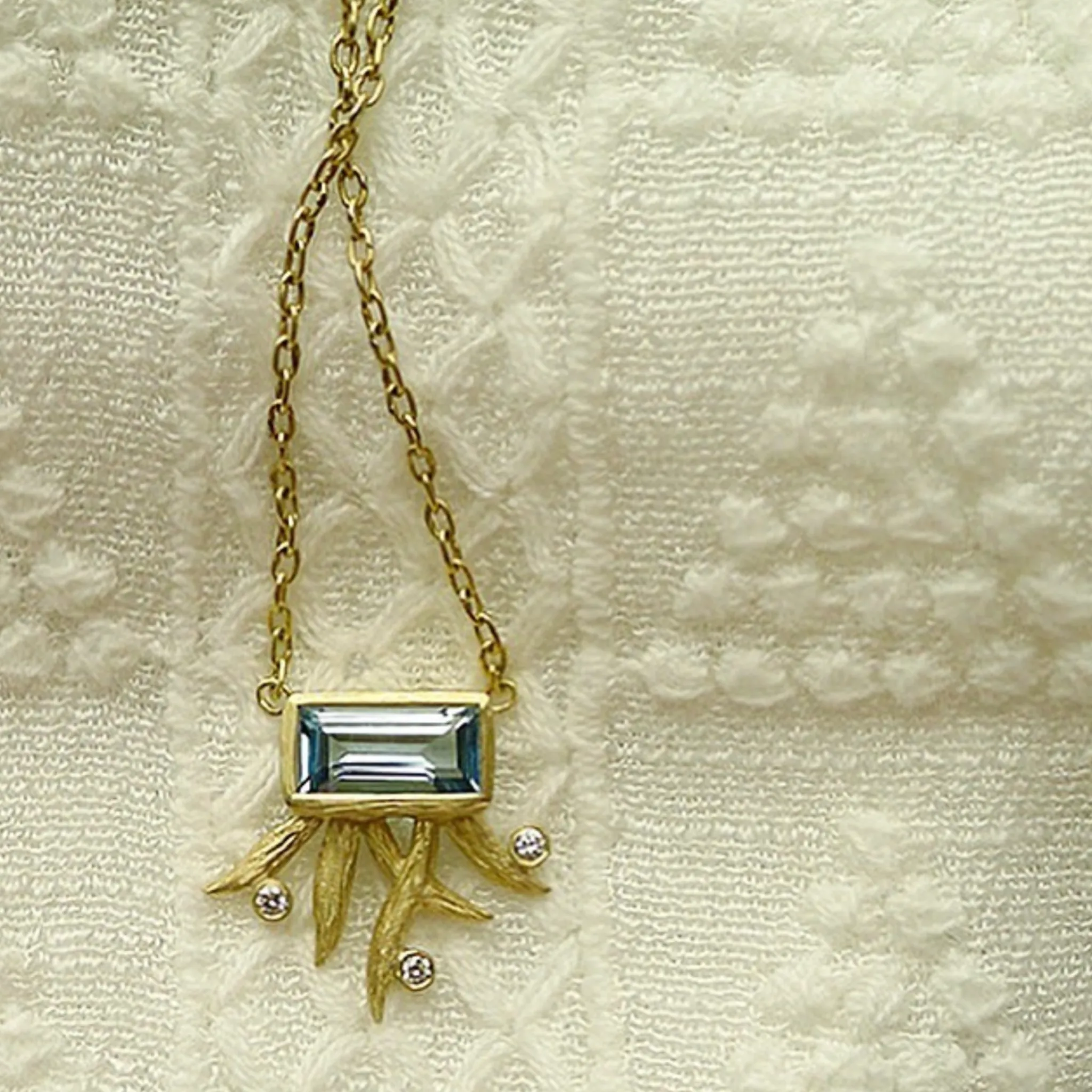 Sky Blue Topaz Breezy Vines Necklace by Laurie Kaiser