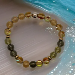 Smokey Quartz & Smokey Aura Quartz Bracelet.