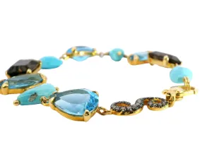Turquoise Quartz Gemstone Bracelet